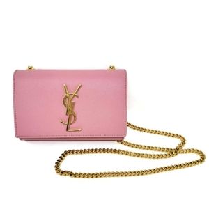 Authentic YSL Yves Saint Laurent Crossbody Bag Pink and GHW